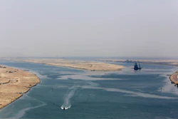 The Suez Canal from Ismailia, Egypt, Aug. 6, 2015.