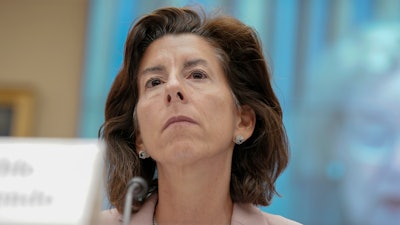 Commerce Secretary Gina Raimondo listens during a House Committee on Science, Space, and Technology hearing on Capitol Hill Sept. 19, 2023, in Washington.