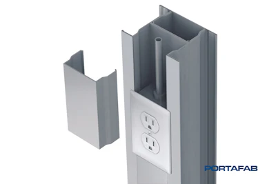 3-piece stud systems provide customers with the added ability to install buildings very quickly while easily integrating electric, data and other cabling.