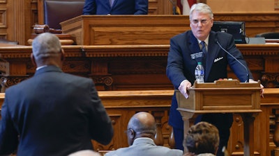 Sen. Mike Hodges, R-Brunswick, speaks in favor of Senate Bill 362 at The Georgia State Capitol on Thursday, Feb. 8, 2024.