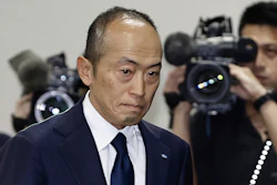 Akihiro Kobayashi, president of Kobayashi Pharmaceutical Co., arrives at a news conference in Osaka, western Japan, Friday, March 29, 2024.