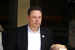Elon Musk, center, arrives for the 10th World Water Forum in Nusa Dua, Bali, Indonesia on Monday, May 20, 2024.