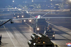 This photo provided by the North Korean government, shows what it says attack drones during a military parade to mark the 70th anniversary of the armistice.