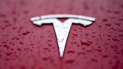 A Tesla logo.