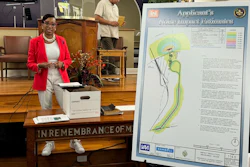Lynda Van Davis, Greenfield's counsel and head of external affairs, announces that the company is 'ceasing all plans' to build a grain export facility in the historic Black community of Wallace, La., in St. John the Baptist Parish, Tuesday, Aug. 6, 2024.