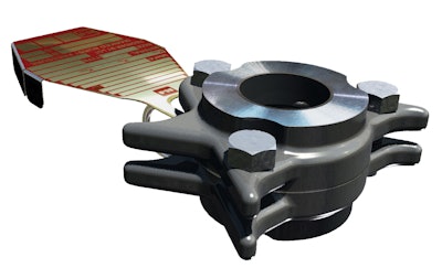 The green type reverse buckling rupture disk like that from BS&B can be mounted in a safety head or as a part of a welded assembly.