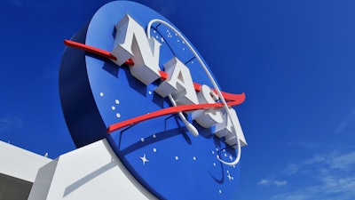 The NASA's Logo Signage at the Kennedy Space Center.