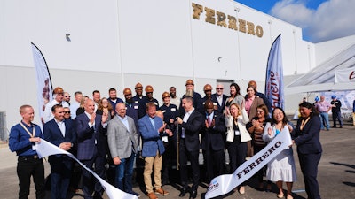 Ferrero commemorates the opening of its Kinder Bueno production facility in Bloomington, IL.