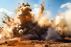 Industrial detonated explosion.