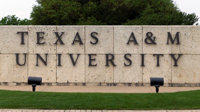 Texas A&M University sign.