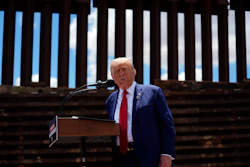 Former President Donald Trump speaks along the southern border in Sierra Vista, Ariz., Aug. 22, 2024.