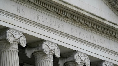 The Treasury Building is viewed in Washington, May 4, 2021.