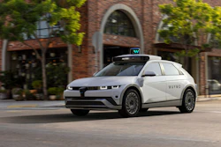 A Hyundai, Waymo vehicle in action.