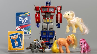 This undated photo provided by the The Strong museum, in Rochester, NY, shows the 2024 National Toy Hall of Fame Inductees: My Little Pony, Phase 10, and Transformers.