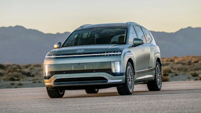 This undated photo provided by Hyundai shows the 2026 IONIQ 9 electric SUV.