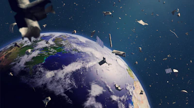 Debris left in space.