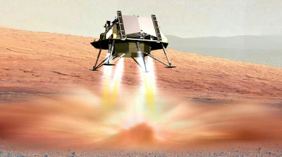 Airbus' ExoMars Lander upon landing.