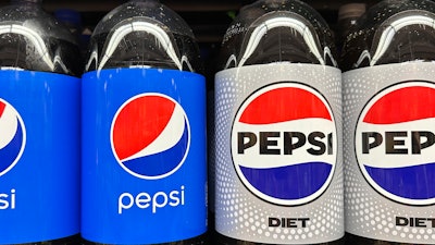 Plastic bottles of Pepsi at a grocery store in New York, Nov. 15, 2023.