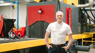 Paul Tattershall, general manager of Balmoral Tanks’ U.S. business, at the new Ohio facility.
