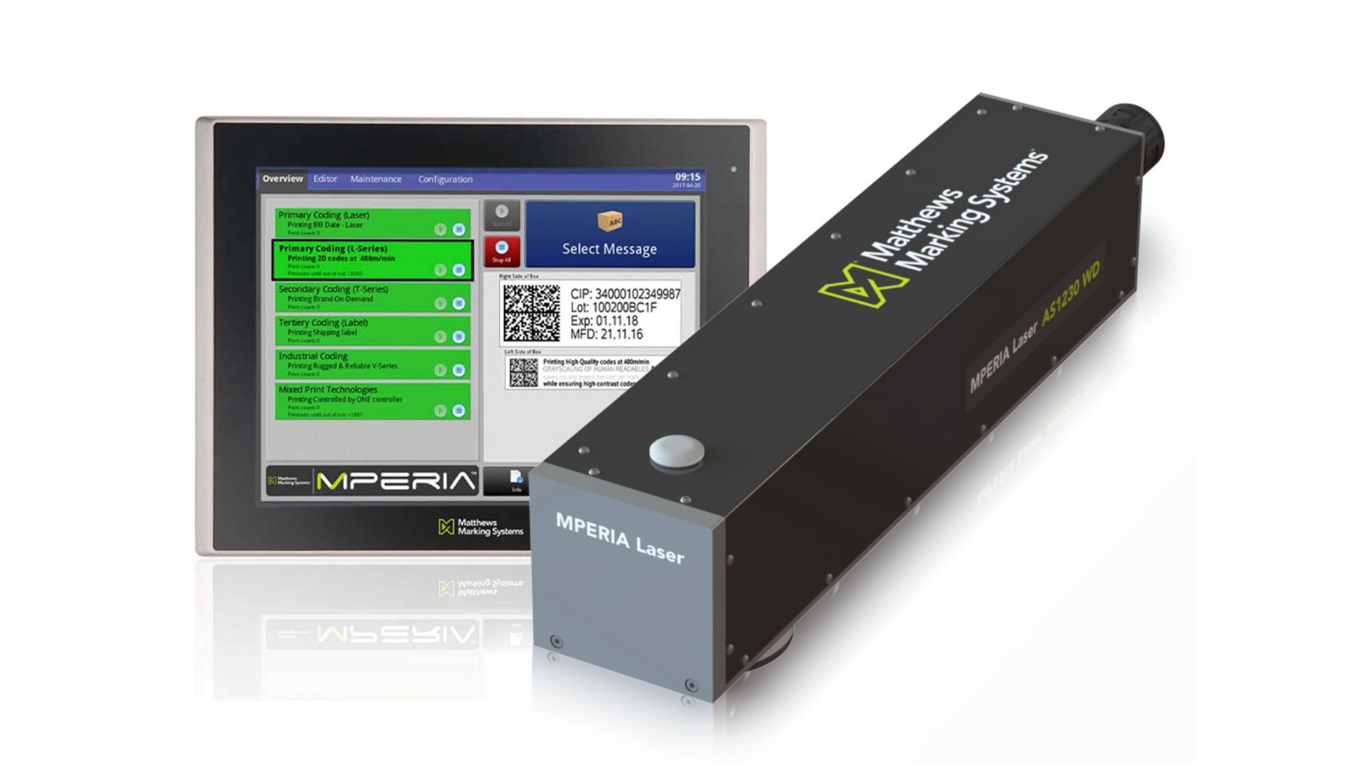 Matthews Marking Systems' precision MPERIA laser.