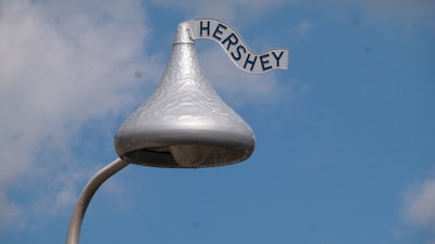 A light post in Hershey, PA near Hershey's Headquarters.