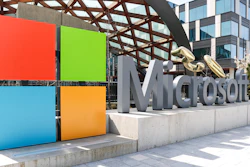 A Microsoft sign and logo are pictured at the company's headquarters, Friday, April 4, 2025, in Redmond, Wash.