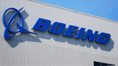 The Boeing logo is displayed at the company's factory, Sept. 24, 2024, in Renton, Wash.