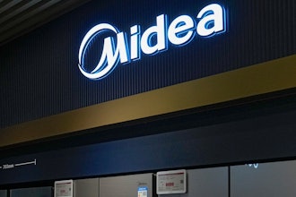 Midea's fridges are seen at an electronic shop in Beijing on Nov. 15, 2021.