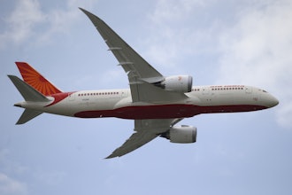 An Air India Boeing 787 Dreamliner performs its demonstration flight during the 50th Paris Air Show at Le Bourget airport, north of Paris, on June 18, 2013.