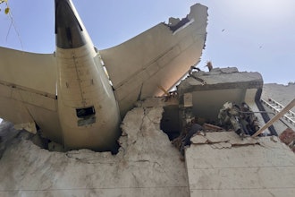 This photo shared by India's Central Industrial Security Force (CISF) shows debris of a plane that crashed in the northwestern Indian city of Ahmedabad, in Gujarat state, Thursday, June 12, 2025.