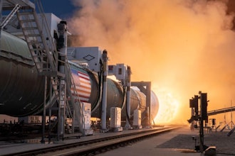 During the test, the 156-foot-long BOLE solid rocket motor produced upwards of 4 million pounds of thrust.