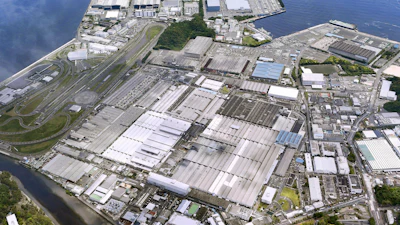 This aerial photo shows Nissan Motor Co's Oppama plant in Yokosuka near Tokyo, in May 15, 2025.