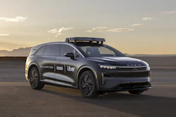 Lucid vehicle equipped with the Nuro Driver.