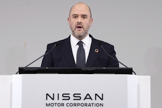 Nissan CEO Ivan Espinosa speaks during a press conference at its headquarters in Yokohama, Tuesday, July 15, 2025.