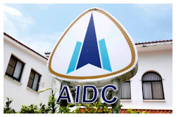 In this April 25, 2018 photo, the logo of the Aerospace Industrial Development Corp. (AIDC) is seen in Taichung, Taiwan.