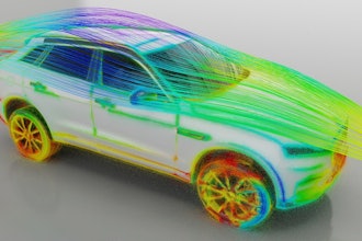 An Ansys Fluent simulation of vehicle aerodynamics powered by Omniverse.