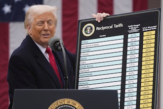 President Trump speaks during an event to announce new tariffs in the Rose Garden at the White House, April 2, 2025.