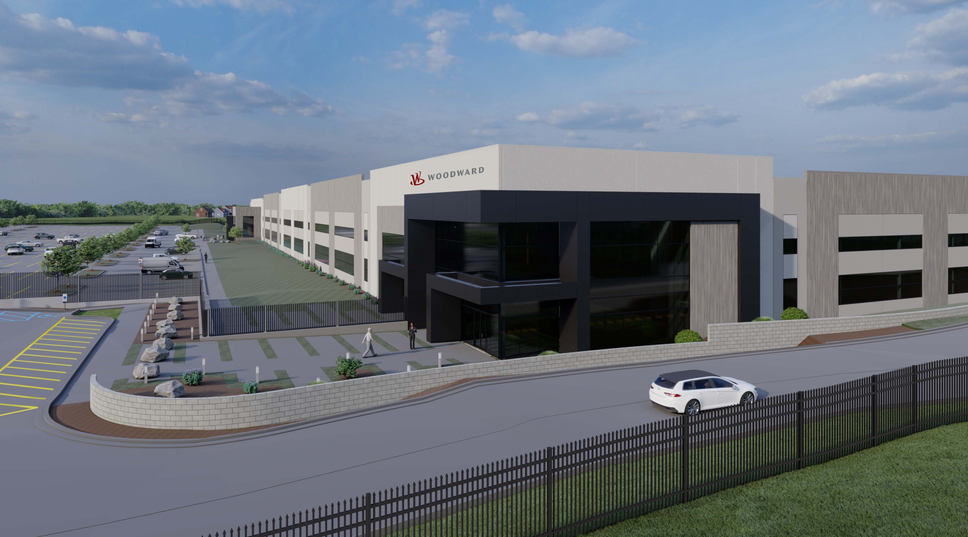 A rendering of Woodward's planned manufacturing site in South Carolina.