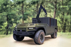 Rendering of AM General's vehicle design, in collaboration with Carnegie Robotics and Textron Systems