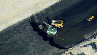 The Spring Creek coal mine is seen in an aerial photograph, taken May 28, 2013, near Decker, Mont.