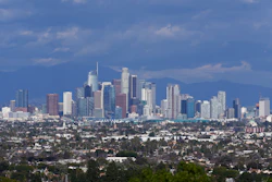 The Los Angeles skyline is seen from a Baldwin Hills overlook, Feb. 9, 2024.