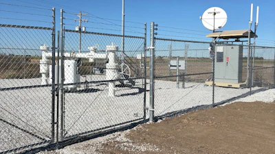 A facility along the Tallgrass Trailblazer carbon dioxide pipeline is seen Oct. 17, 2025, near Glenvil, Neb.