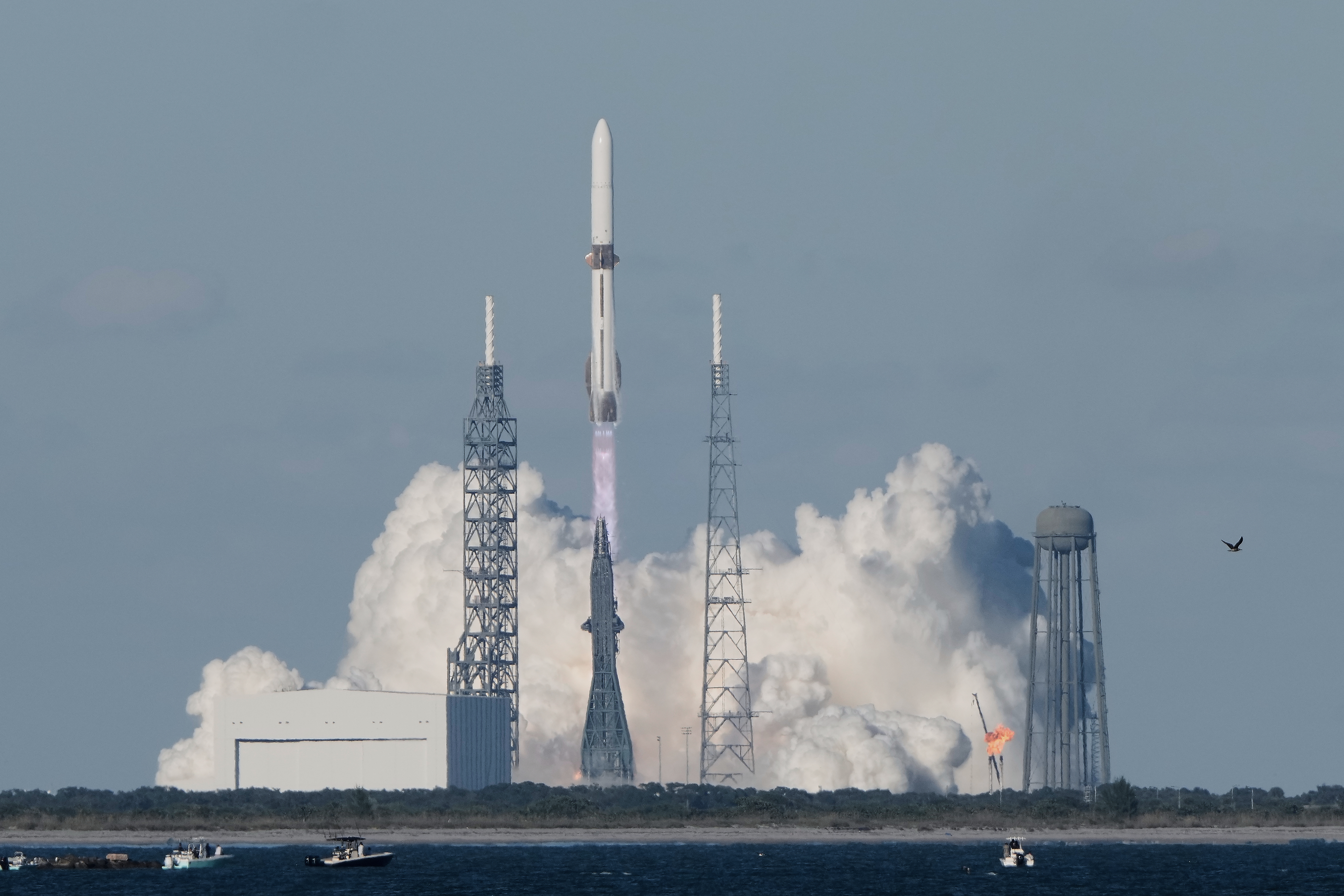 A Blue Origin New Glenn rocket lifts off from Launch Complex 36 at the Cape Canaveral Space Force Station in Cape Canaveral, Fla., Thursday, Nov. 13, 2025.