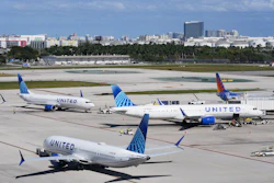 United Airlines aircraft move from the gate at Fort Lauderdale-Hollywood International Airport, Thursday, Nov. 13, 2025, in Fort Lauderdale, Fla.