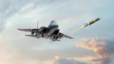 Rendering of APKWS laser-guidance kit in use