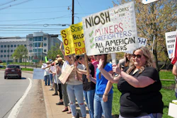 People rally on Wednesday, April 23, 2025.