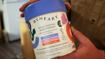 A container of ByHeart baby formula, Flagstaff, Ariz., Nov. 12, 2025.