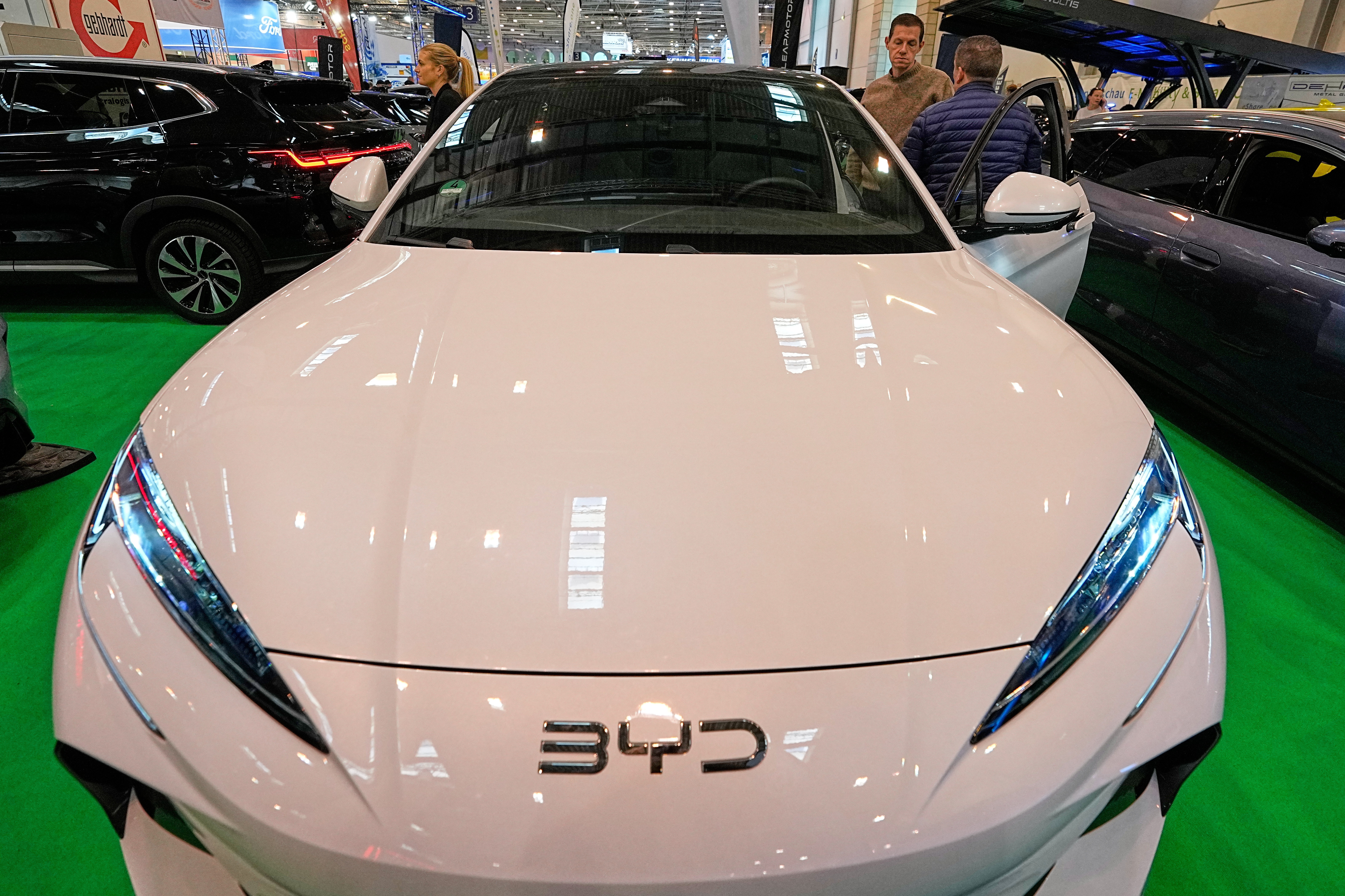 A BYD electric car is on display at the Essen Motor Show in Essen, Germany, Thursday Dec. 4, 2025.