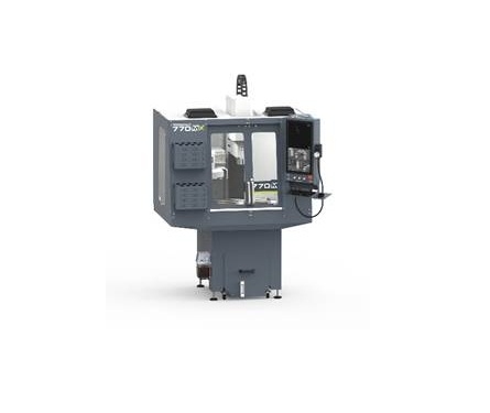 Gray industrial CNC precision machining center with control panel