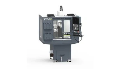 Gray industrial CNC precision machining center with control panel